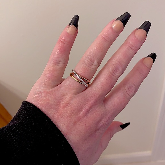 925 Stamped Tricolor CZ Ring And Matching Necklace - Picture 13 of 16